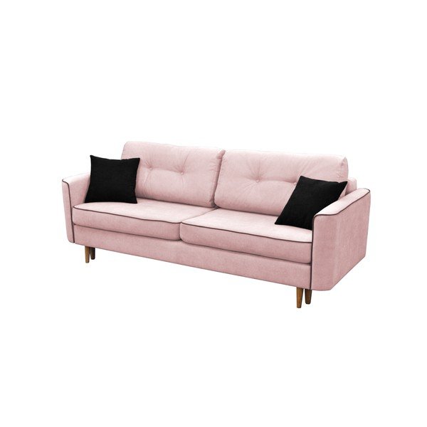 Roza raztegljiv trosed s svetlimi nogami Mazzini Sofas Ivy-image-1