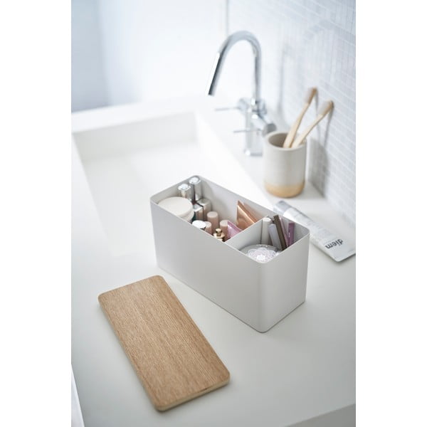 Beli organizator s pokrovom iz vezanega lesa Yamazaki Rin-image-1