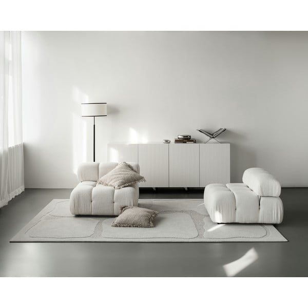 Svetlo siva volnena preproga 200x300 cm Morphic Organica – Agnella-image-2