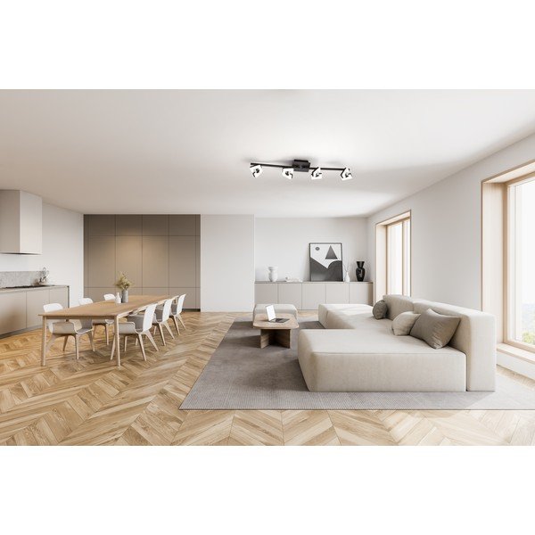 Črno-bela LED stropna svetilka 9,5x78 cm Ray – Fischer & Honsel-image-1