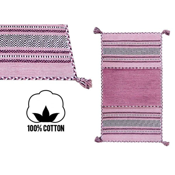 Rožnata bombažna preproga Webtappeti Antique Kilim, 120 x 180 cm-image-2