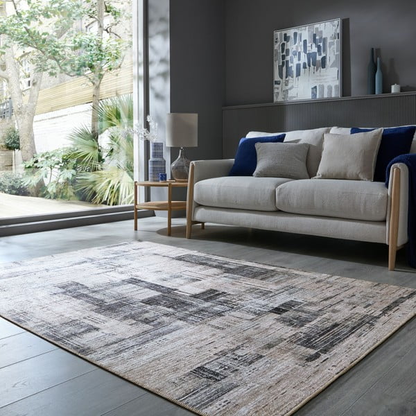 Siva pralna preproga 190x290 cm Silas Abstract – Flair Rugs-image-1