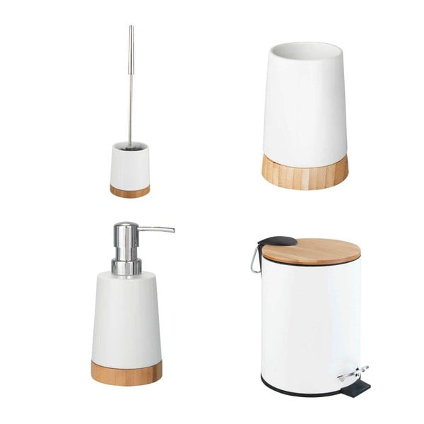 Bel keramičen komplet pripomočkov za kopalnico Bamboo – Wenko