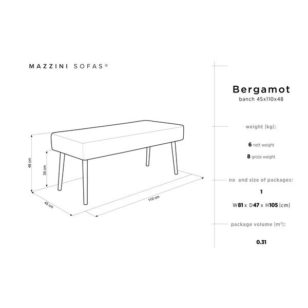 Rjava klop Mazzini zofe Bergamot-image-2