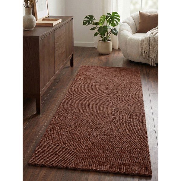 Opečnato oranžen ročno tkan volnen tekač 80x300 cm Calmio – Hanse Home-image-1