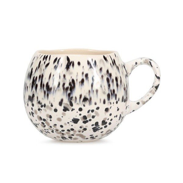 Črno-bela skodelica iz kamenine 460 ml Muggies – Salt&Pepper