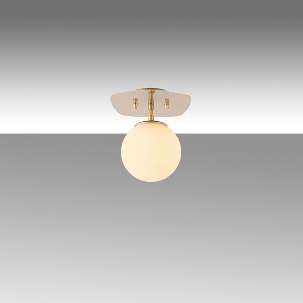 Stropna svetilka v zlati barvi s steklenim senčilom 20x25 cm Well – Opviq lights-image-2