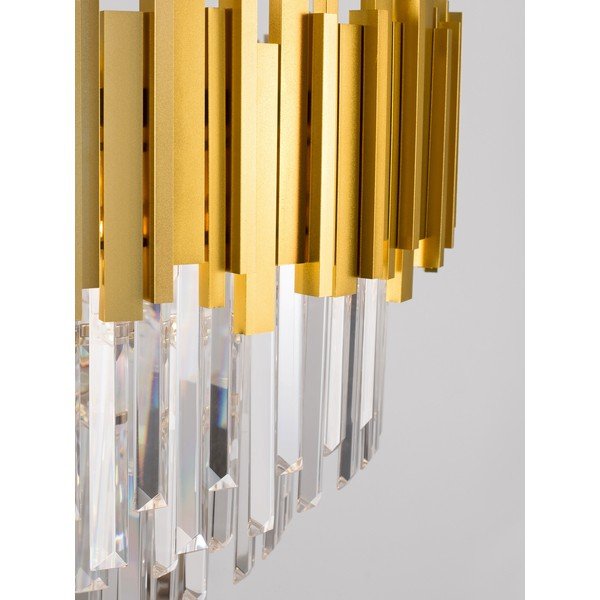 Kovinska viseča svetilka v zlati barvi s kristalnim senčilom ø 73 cm Grane – Nova Luce-image-1