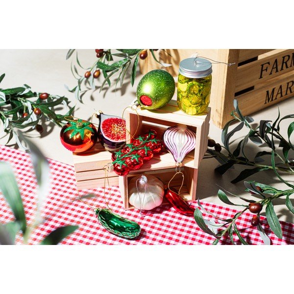Steklen okrasek za jelko 7 cm Olive – Sass & Belle-image-4