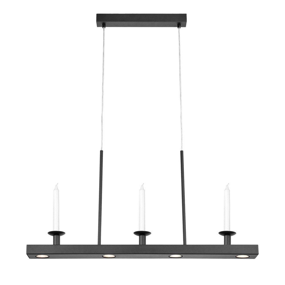 Črna kovinska LED zatemnitvena viseča svetilka Dining
