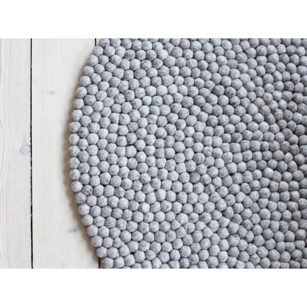 Peščeno rjava preproga iz volnenega filca Wooldot Ball Rugs, ⌀ 120 cm