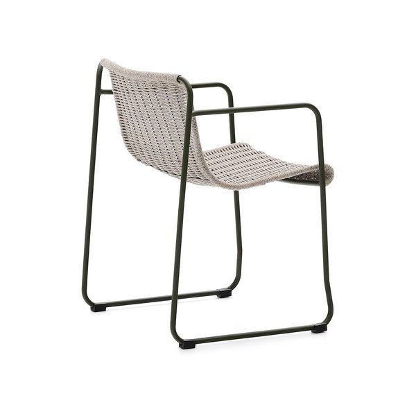 Prašno zelen kovinski vrtni stol Maurina – Kave Home-image-4