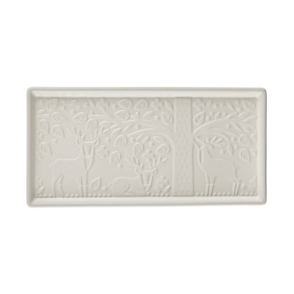 Bel keramični pladenj Mason Cash In the Forest, 30 x 15 cm
