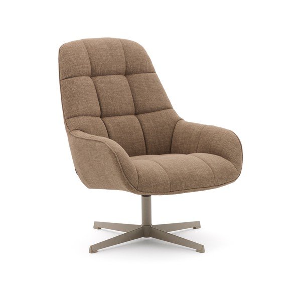 Rjav vrtljiv fotelj Jaspe – Kave Home