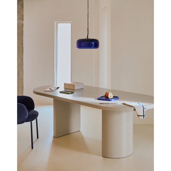 Temno modra LED viseča svetilka s steklenim senčilom ø 38 cm Reig – Kave Home-image-1