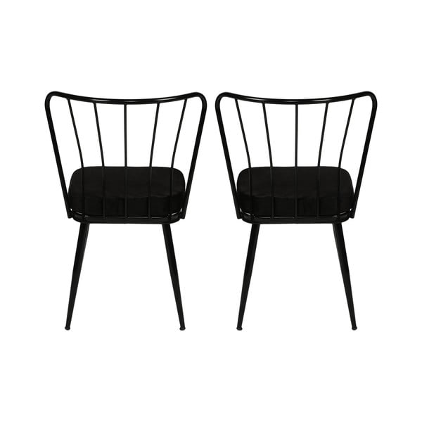 Črni kovinski jedilni stoli v kompletu 2 ks Yildiz – Kalune Design-image-3