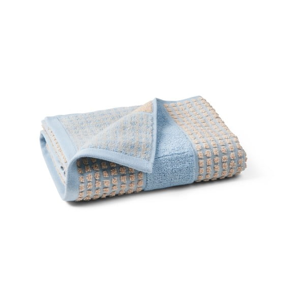 Svetlo modra/bež brisača iz organskega bombaža 50x100 cm Check – JUNA-image-2
