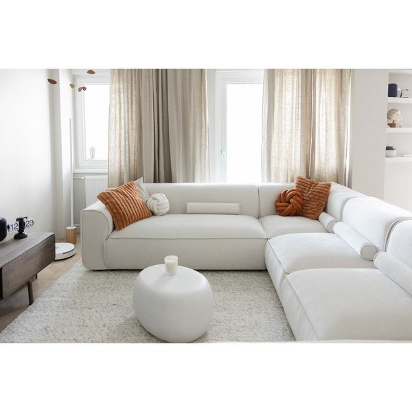 Kremno bela kotna sedežna garnitura (desni kot/v obliki črke "U") Flex Felix – Miuform-image-3