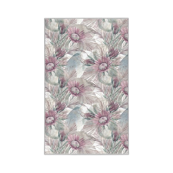 Vijolična/siva pralna preproga 160x230 cm Dusty Flowers – Mila Home