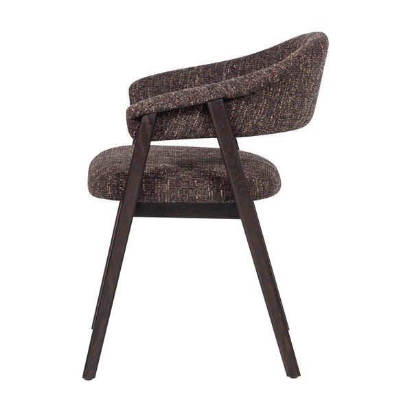 Temno rjav oblazinjen jedilni stol z nasloni za roke Tunar – WOOOD-image-3