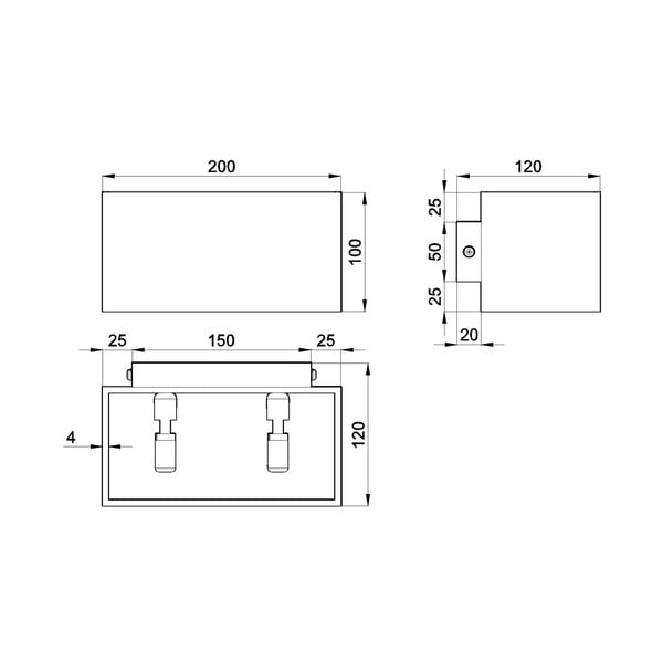 Črna stenska svetilka Sollux Geo Maxi-image-1