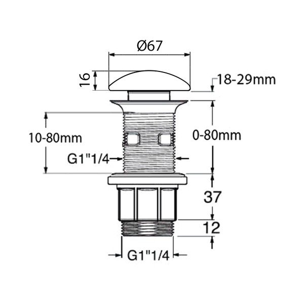 Zgornji del sifona za umivalnik Blok – Sapho-image-1