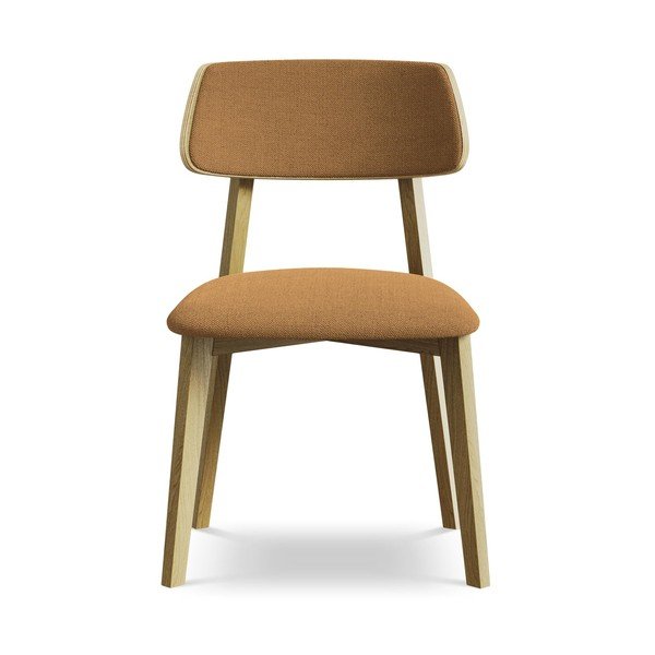 Jedilni stol iz masivnega lesa v barvi terakote Niu – Makamii-image-1