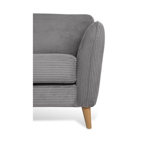 Temno siva kotna sedežna garnitura iz rebrastega žameta (levi kot) Paris – Scandic-image-4