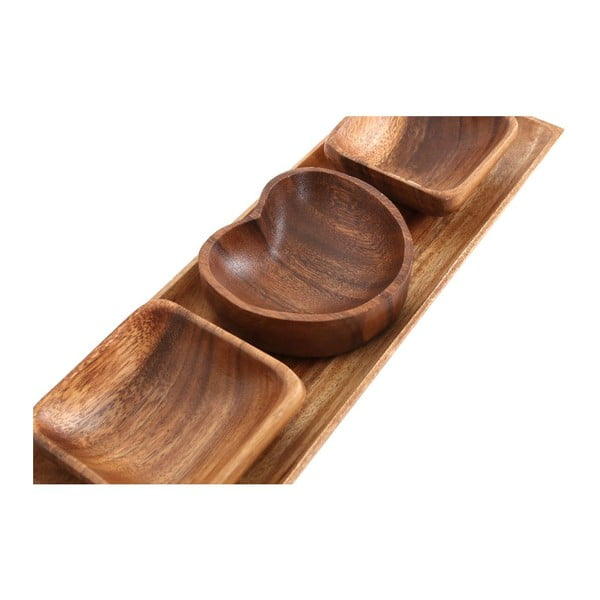 Servirne sklede s pladnjem Kora v kompletu 4 ks - Premier Housewares-image-4