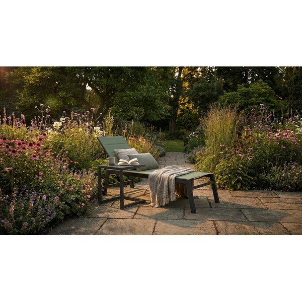 Zelen kovinski vrtni ležalnik Hilde   – Bizzotto-image-1