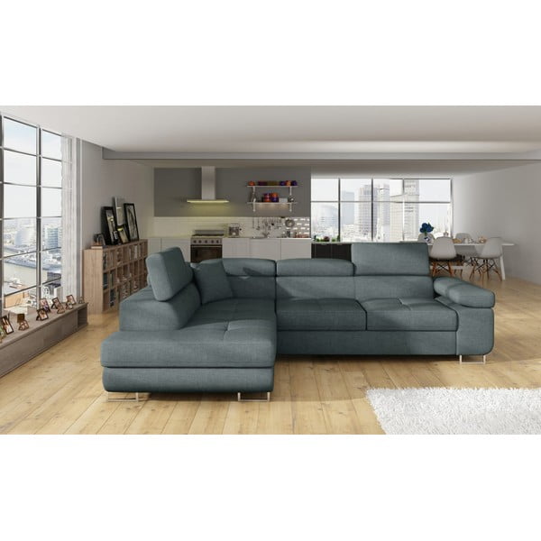 Modra raztegljiva/s prostorom za shranjevanje kotna sedežna garnitura (levi kot/v obliki črke L) Anton – ELTAP-image-1