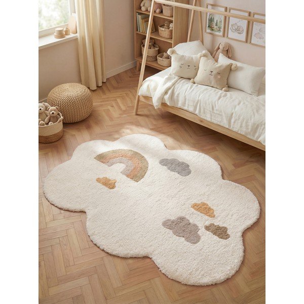 Kremno bela pralna/ročno tkana bombažna otroška preproga 140x200 cm Snuggle Willy – Hanse Home-image-1
