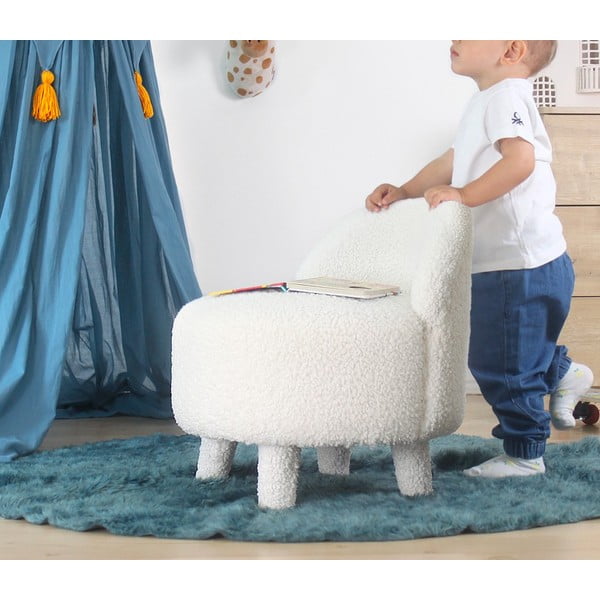 Bel otroški fotelj iz tkanine bouclé Moouv – Artie-image-2