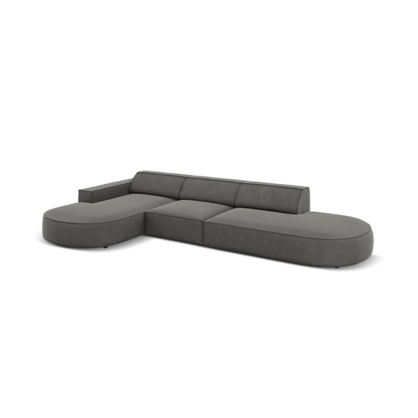 Siva žametna kotna zofa (levi kot) Jodie - Micadoni Home-image-4