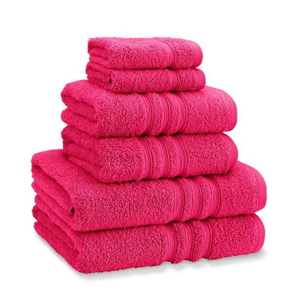 Temno rožnati frotirni bombažni komplet brisač 6 ks Zero Twist – Catherine Lansfield