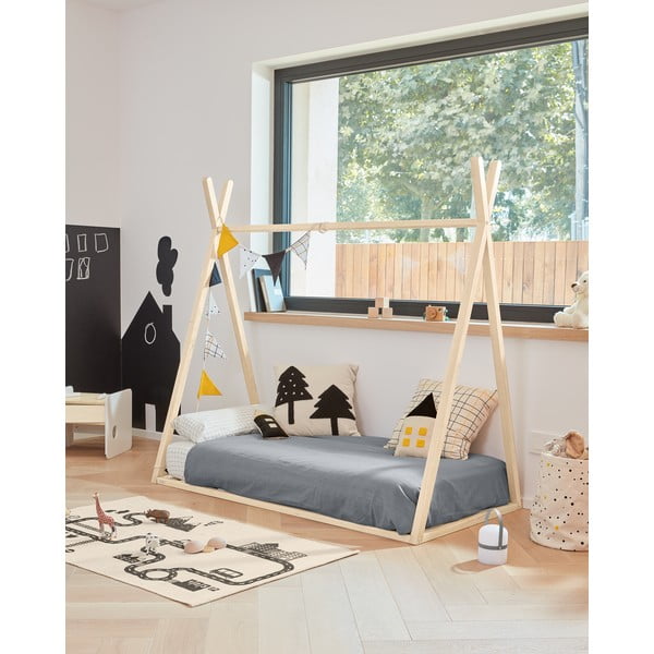 Otroška postelja v naravni barvi 70x140 cm Maralis Teepee – Kave Home-image-1