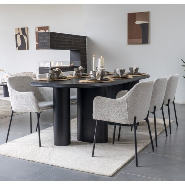 Jedilna miza z mizno ploščo v jesenovem dekorju 100x220 cm Tirano – House Nordic-image-1