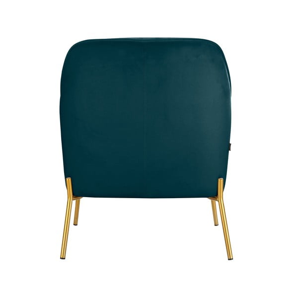 Zeleno-moder žametni fotelj Runa - Støraa -image-2