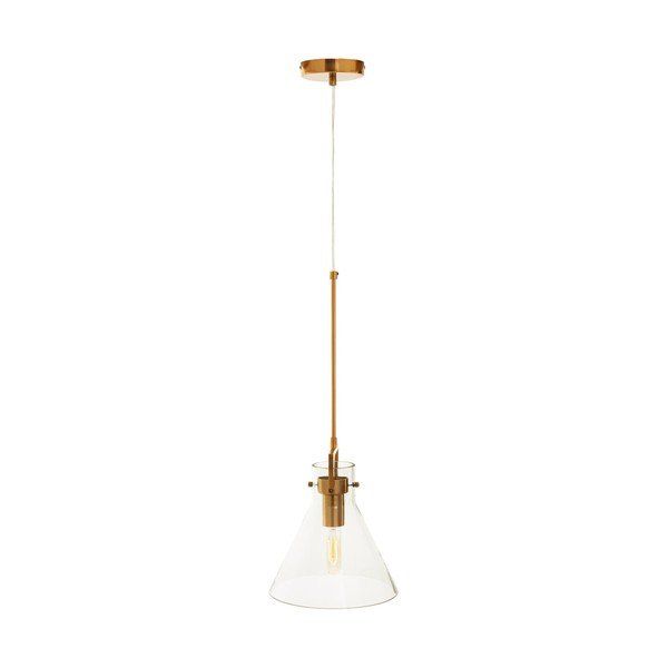 Kovinska viseča svetilka v zlati barvi s steklenim senčilom ø 25 cm Trieste – Premier Housewares-image-2