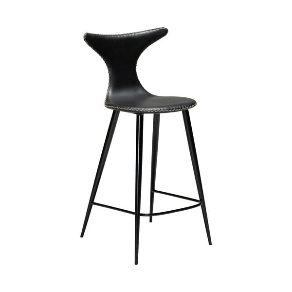 Črn barski stol iz umetnega usnja DAN-FORM Denmark Dolphin, višina 97 cm