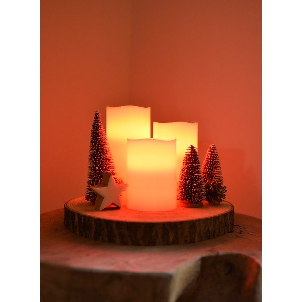 LED sveče v kompletu 3 ks (višina 10 cm) – Hilight-image-1