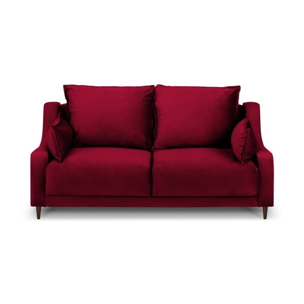 Rdeča žametna zofa Mazzini Sofas Freesia, 150 cm