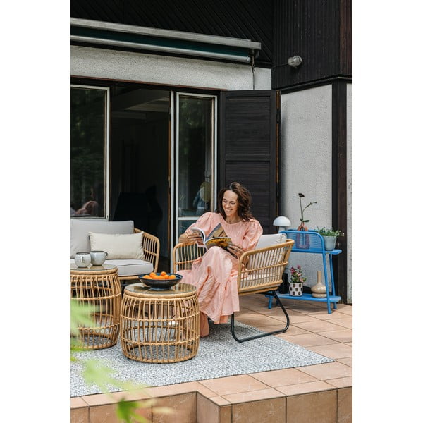 Okrogla vrtna miza iz umetnega ratana ø 55,5 cm Vistdal - Bonami Essentials-image-2