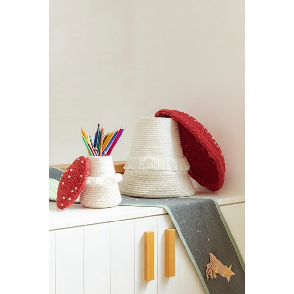 Rdeče-kremno bela tekstilna otroška škatla za shranjevanje ø 38x33 cm Big Mushroom – Lorena Canals-image-3