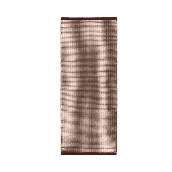 Bordo rdeč/v naravni barvi ročno tkan volnen tekač 80x170 cm Talo – noo.ma