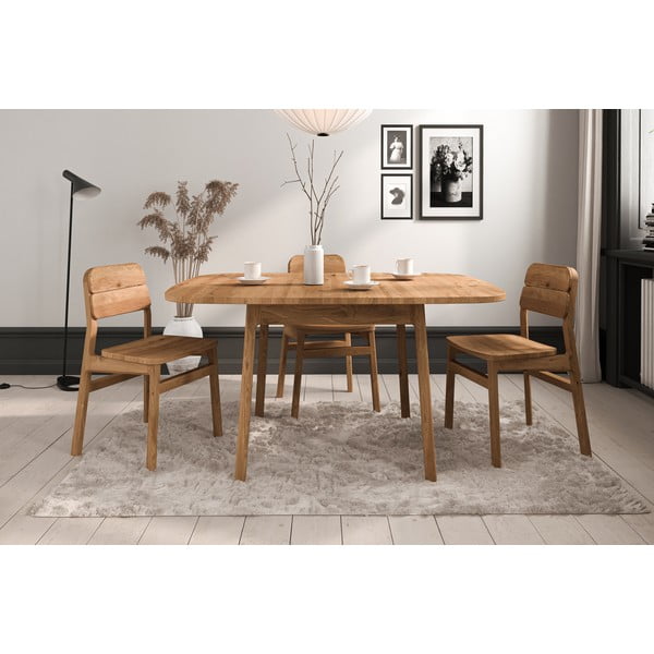 Raztegljiva jedilna miza iz masivnega hrasta 100x160 cm Twig – The Beds-image-4