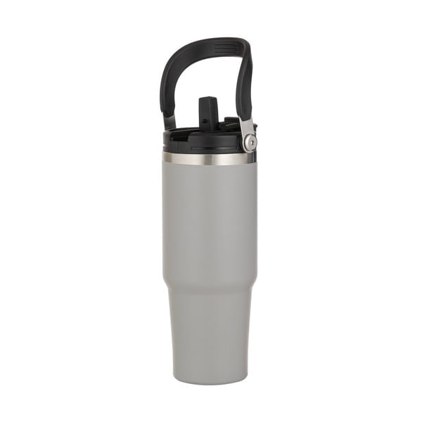 Siva steklenica za vodo za na pot iz nerjavečega jekla 1 l Eco – Ladelle-image-3