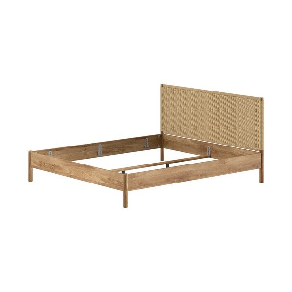 Zakonska postelja iz masivnega hrasta brez letvenega dna 180x200 cm v naravni barvi Olive Rope – Vipack-image-2