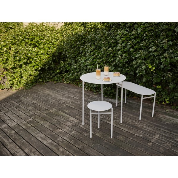 Svetlo siva kovinska vrtna klop Disc – Zone-image-1