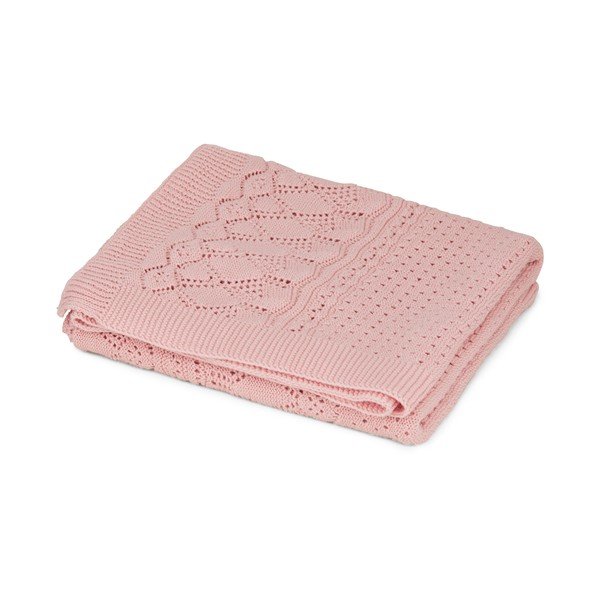 Prašno rožnata pletena otroška odeja iz organskega bombaža 80x100 cm Sorbet – Cam Cam Copenhagen